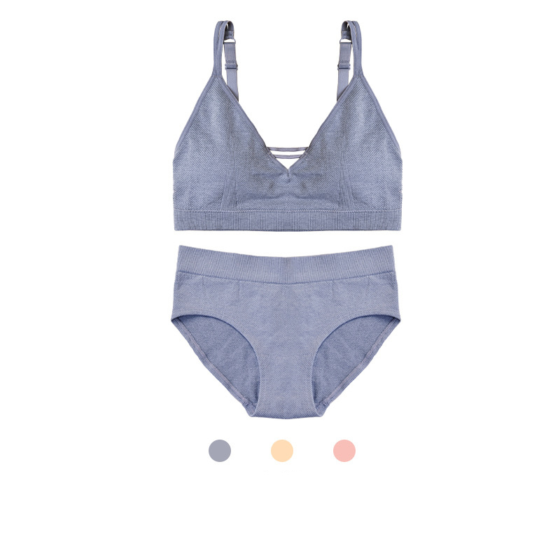 Seamless Light Support Bra Set Wire-free Low Impact Sport Bra Set