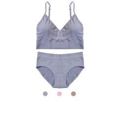 Seamless Light Support Bra Set Wire-free Low Impact Sport Bra Set