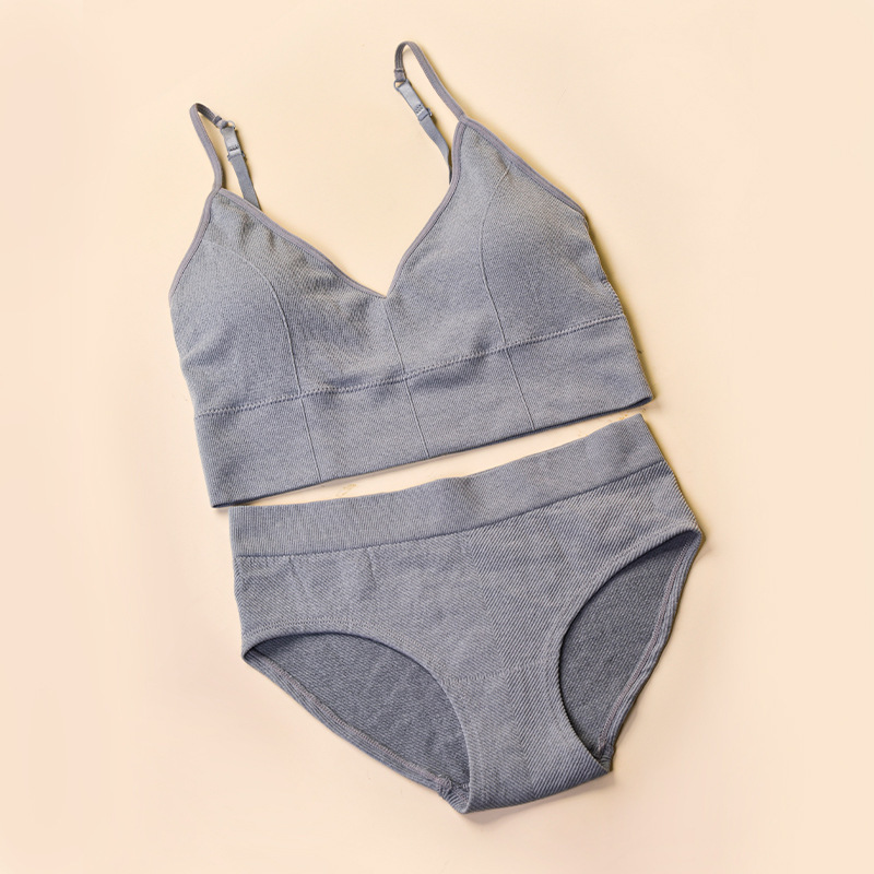 Seamless Light Support Bra Set Wire-free Low Impact Sport Bra Set