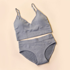 Seamless Light Support Bra Set Wire-free Low Impact Sport Bra Set