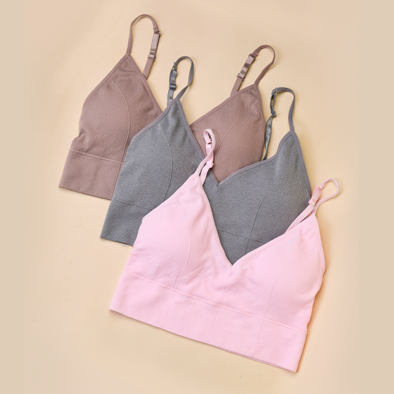 Seamless Light Support Bra Set Wire-free Low Impact Sport Bra Set