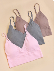 Seamless Light Support Bra Set Wire-free Low Impact Sport Bra Set