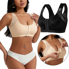 Deep U-plunge Zip Front Sports Bra No Bounce Active Bra