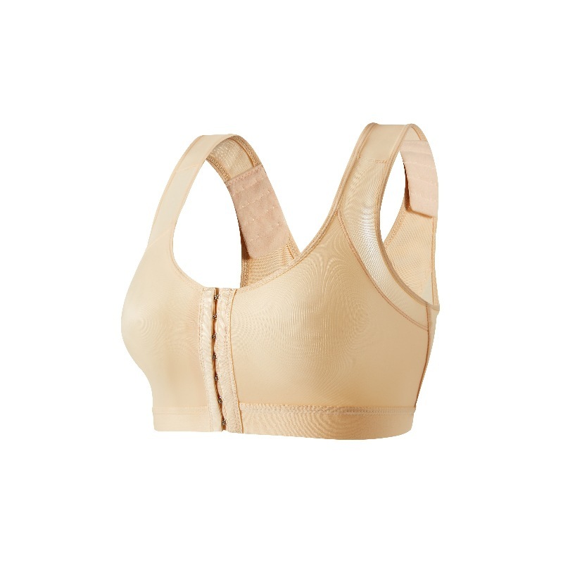 Deep U-plunge Zip Front Sports Bra No Bounce Active Bra