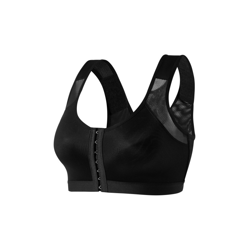 Deep U-plunge Zip Front Sports Bra No Bounce Active Bra