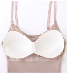 Seamless Low Back One-piece Shapewear with Snaps Bodysuit with Bra Pads