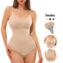 Comfortable One-piece Shapewear with Snaps Everyday Bodysuit without Bra Pads