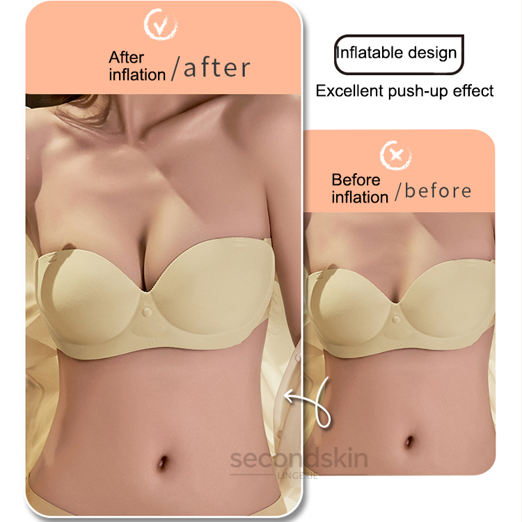 Inflatable Seamless Bra with Lightweight Air Padding