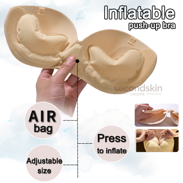 Inflatable Seamless Bra with Lightweight Air Padding