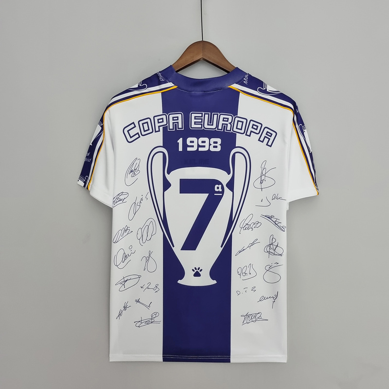 Retro 1997-98 Real Madrid Champions League 7 Champions Commemorative Edition Football jersey retro