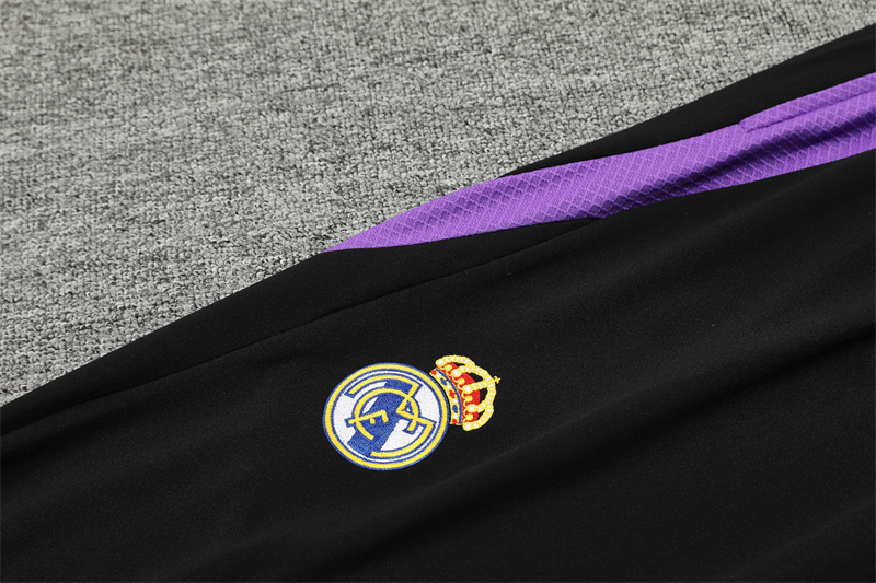 2024-25 Real Madrid Black and Purple [Player] Long Sleeve Training Suit