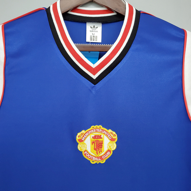 Retro Manchester United 1985-86 away blue  Football jersey retro