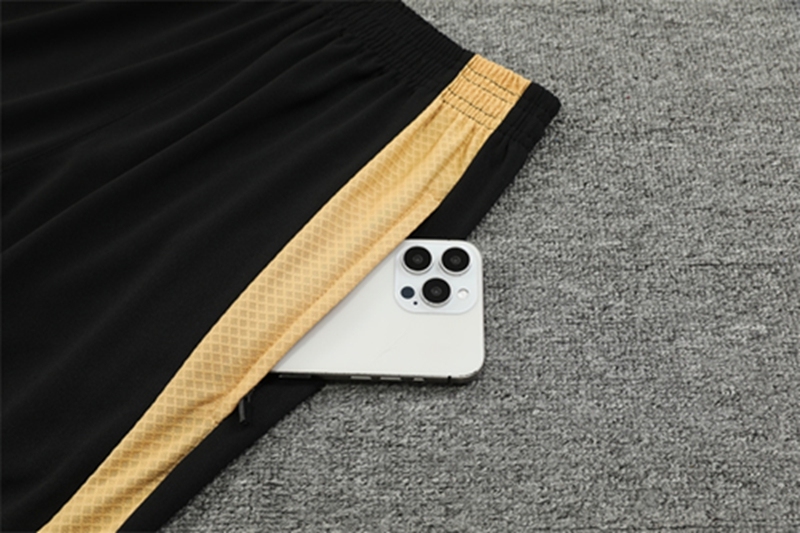 2024-25 Real Madrid Black and Gold Long Sleeve Training Suit