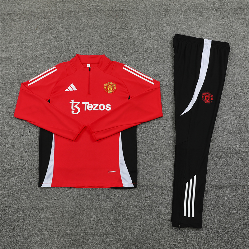 2024-25 Manchester United Red Long Sleeve Training Suit