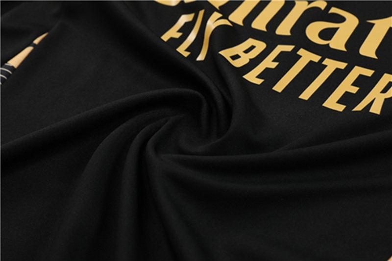 2024-25 Real Madrid Black and Gold Long Sleeve Training Suit