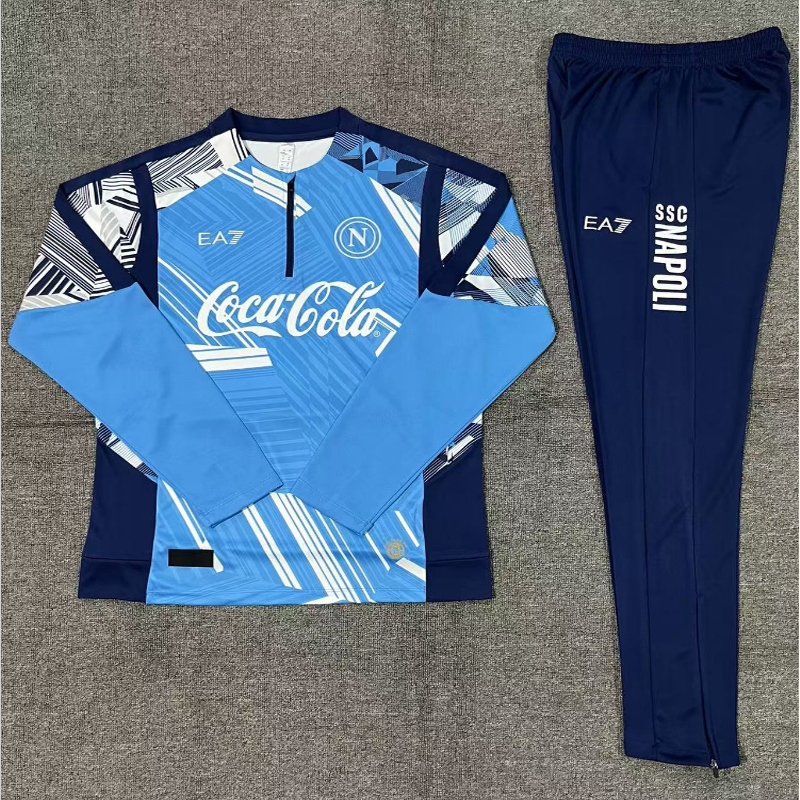2024-25 Napoli Half-Pull Training Suit Football Shirt Set