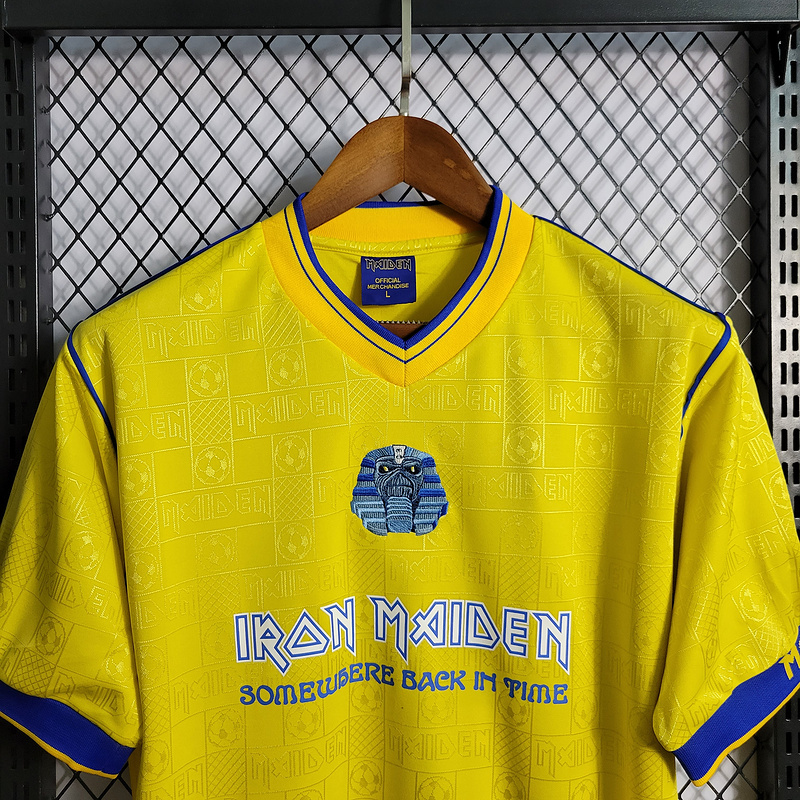 Retro 2008 West Ham Iron Maiden Yellow Football jersey retro