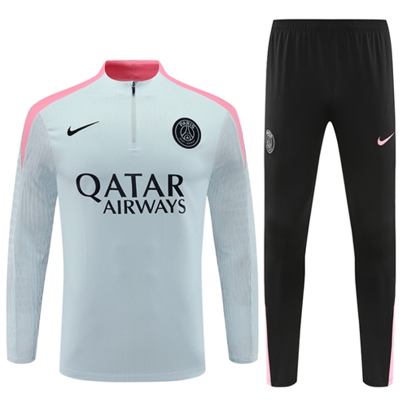2024-25 PSG Paris Light Grey Long Sleeve Training Suit