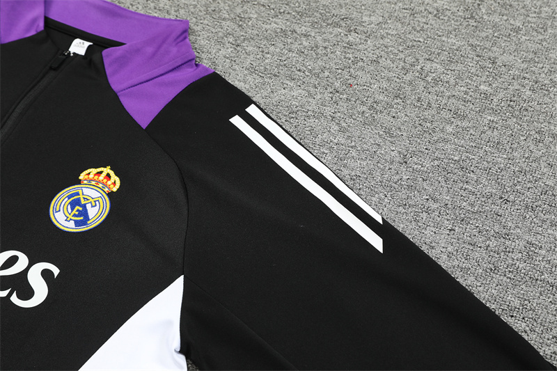 2024-25 Real Madrid Black/Purple Long Sleeve Training Suit