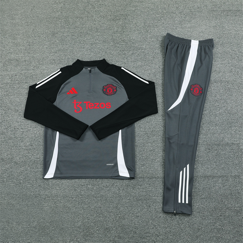 2024-25 Manchester United Dark Gray Long Sleeve Training Suit
