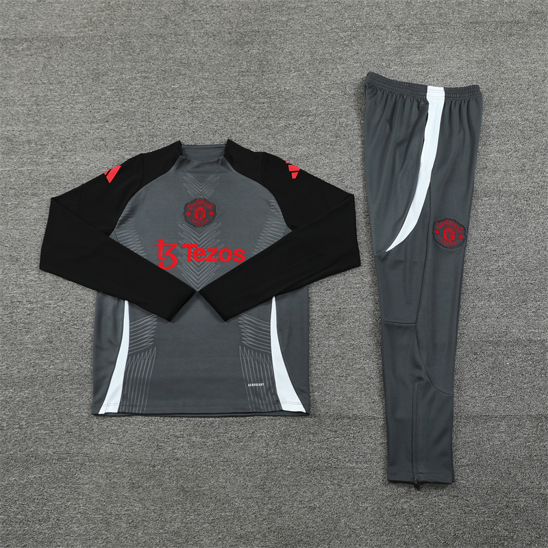 2024-25 Manchester United Dark Grey [Player] Long Sleeve Training Suit