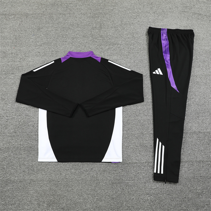 2024-25 Real Madrid Black/Purple Long Sleeve Training Suit