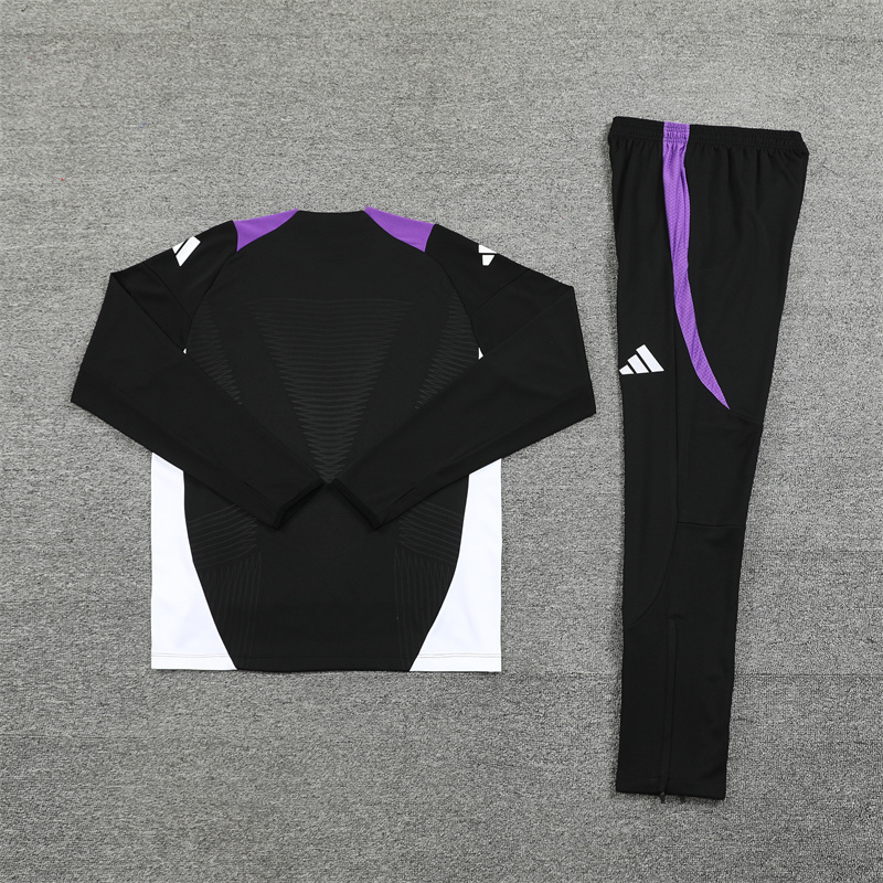 2024-25 Real Madrid Black and Purple [Player] Long Sleeve Training Suit