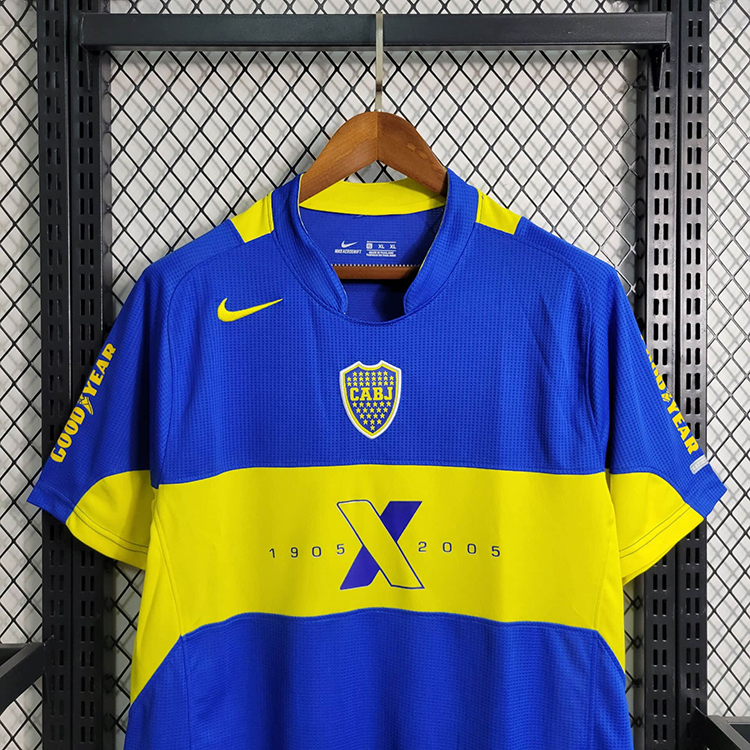 Retro 2005 Boca Juniors Youth 100th Anniversary Edition Football jersey Retro