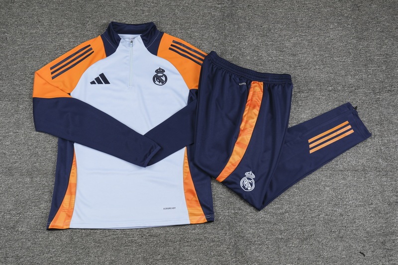 2024-25 Real Madrid Light Blue Long Sleeve Training Suit