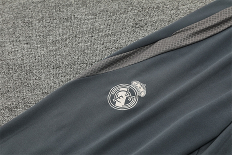 2024-25 Real Madrid Dark Grey Long Sleeve Training Suit