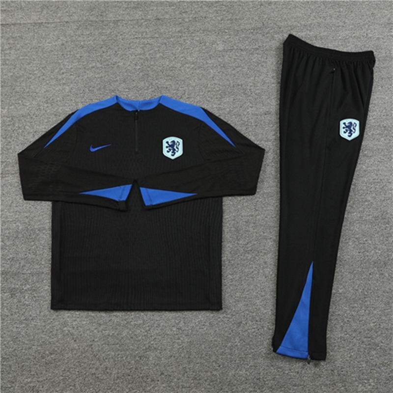 2024-25 Netherlands Black Long Sleeve Training Suit