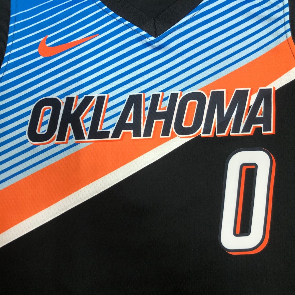 2021 NBA Oklahoma City Thunder 0 Westbrook Basketball Jersey