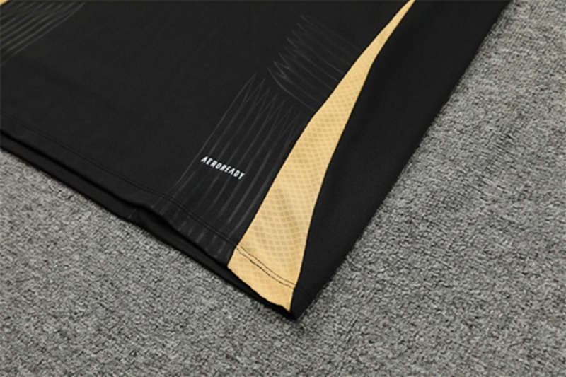 2024-25 Real Madrid Black and Gold Long Sleeve Training Suit
