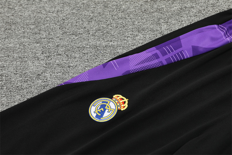 2024-25 Real Madrid Black/Purple Long Sleeve Training Suit