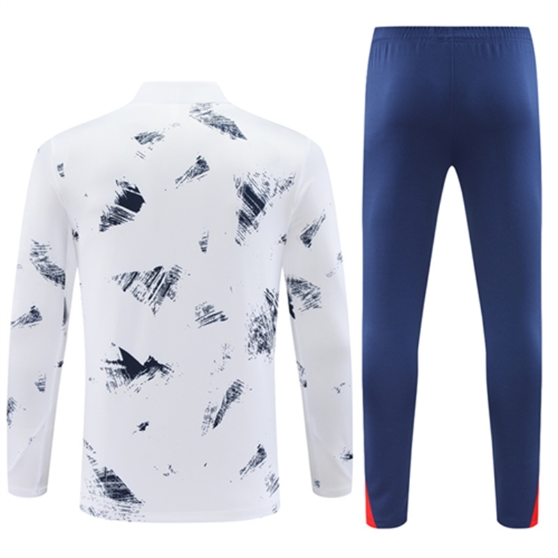 2024-25 PSG Paris White Long Sleeve Training Suit