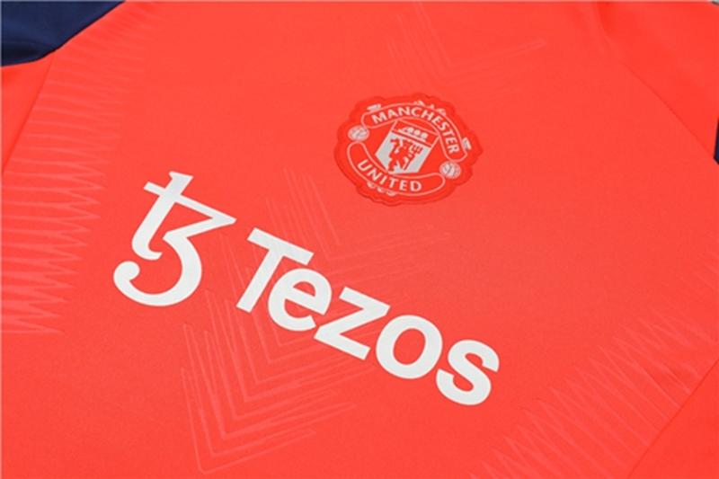 2024-25 Manchester United Orange Red Long Sleeve Training Suit