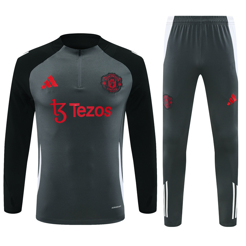 2024-25 Manchester United Dark Gray Long Sleeve Training Suit