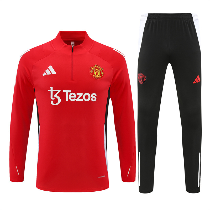 2024-25 Manchester United Red Long Sleeve Training Suit