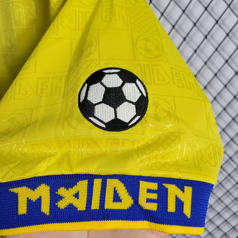 Retro 2008 West Ham Iron Maiden Yellow Football jersey retro