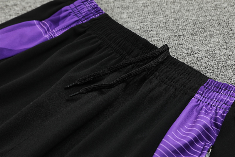 2024-25 Real Madrid Black/Purple Long Sleeve Training Suit