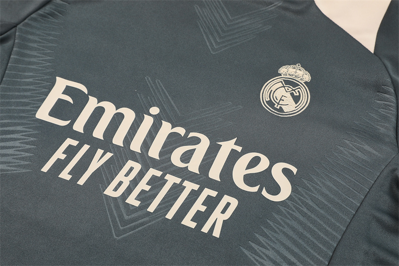 2024-25 Real Madrid Dark Grey Player Long Sleeve Training Suit