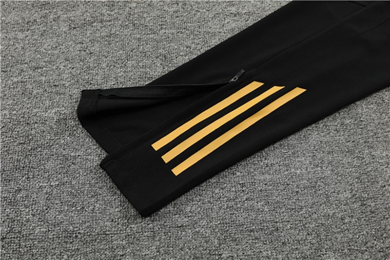 2024-25 Real Madrid Black and Gold Long Sleeve Training Suit