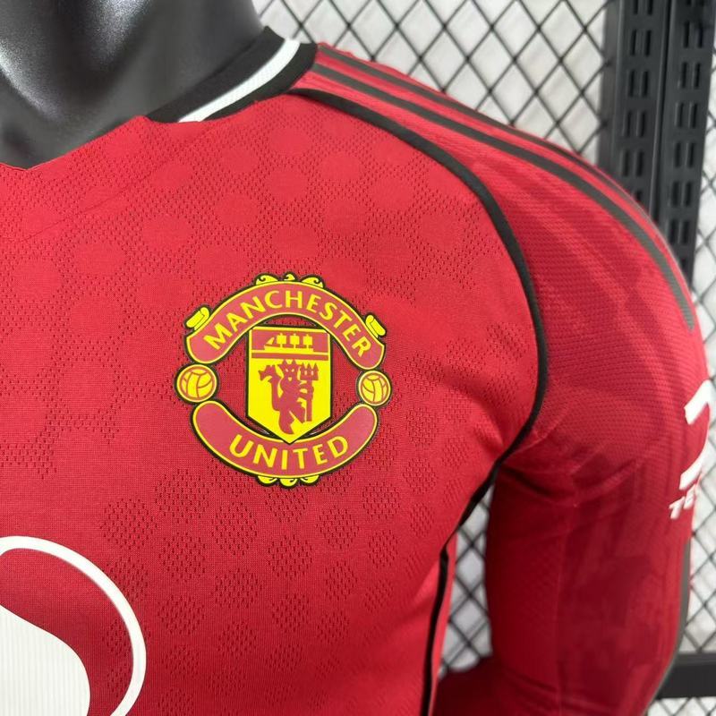 Player 2025-26 Manchester United Home Long sleeve Football jersey