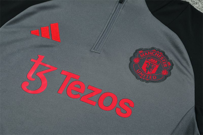 2024-25 Manchester United Dark Gray Long Sleeve Training Suit