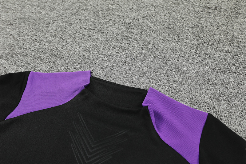 2024-25 Real Madrid Black and Purple [Player] Long Sleeve Training Suit