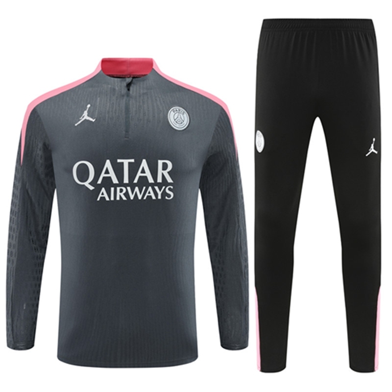 2024-25 PSG Paris Jordan Dark Grey Long Sleeve Training Suit