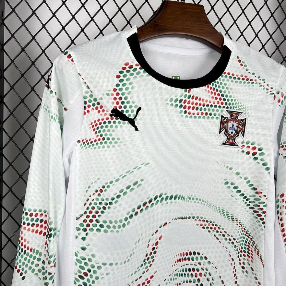 2025-26 Portugal Away Long sleeve Kids Football jersey