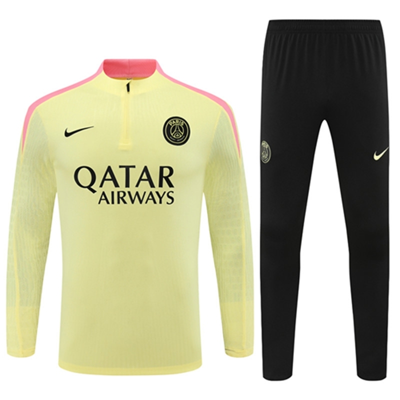 2024-25 PSG Paris Light Yellow【Player】 Long Sleeve Training Suit