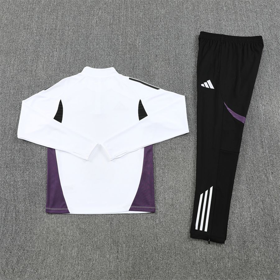 2025-26 Manchester United white and purple Long Sleeve Training Suit