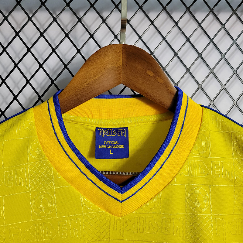Retro 2008 West Ham Iron Maiden Yellow Football jersey retro